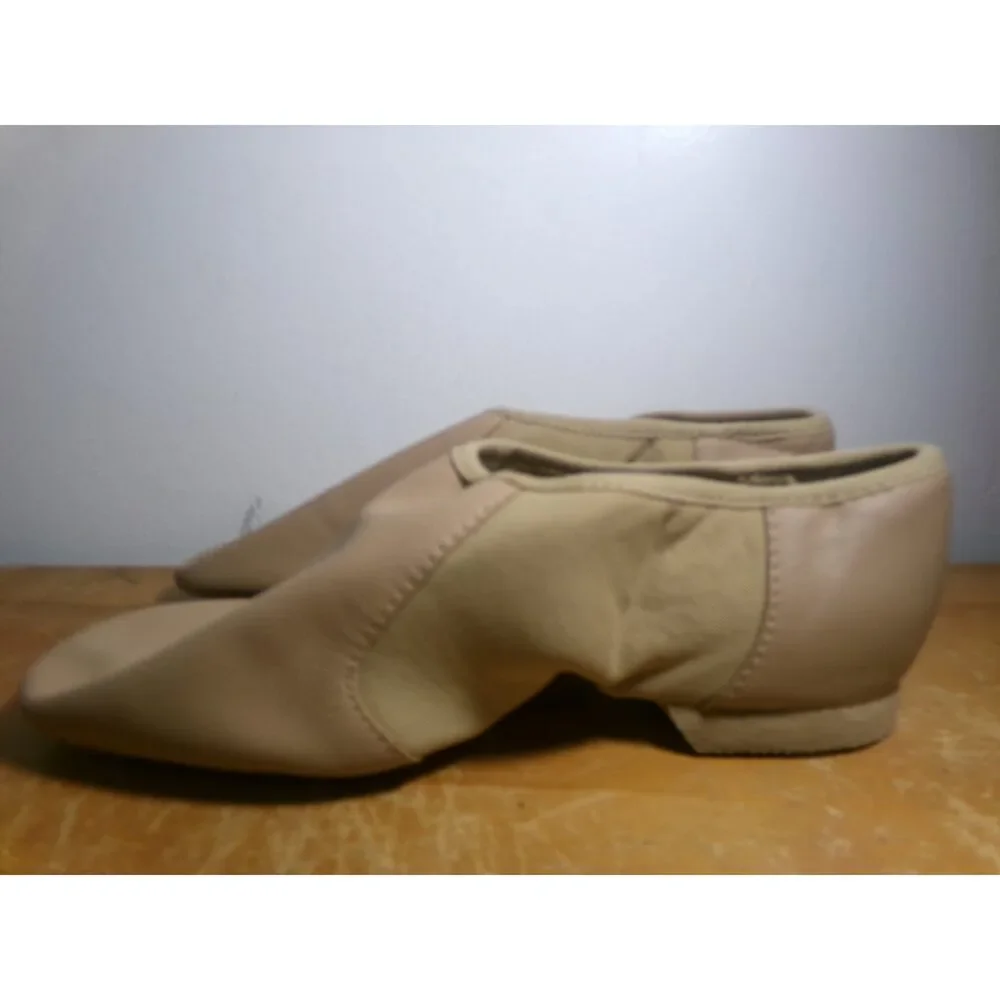 Pre-Owned Dance Jazz Shoes Bloch 7M Adult Tan Leather Slip On Split Sole